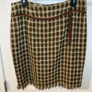 Tweed Like Knee Length Skirt